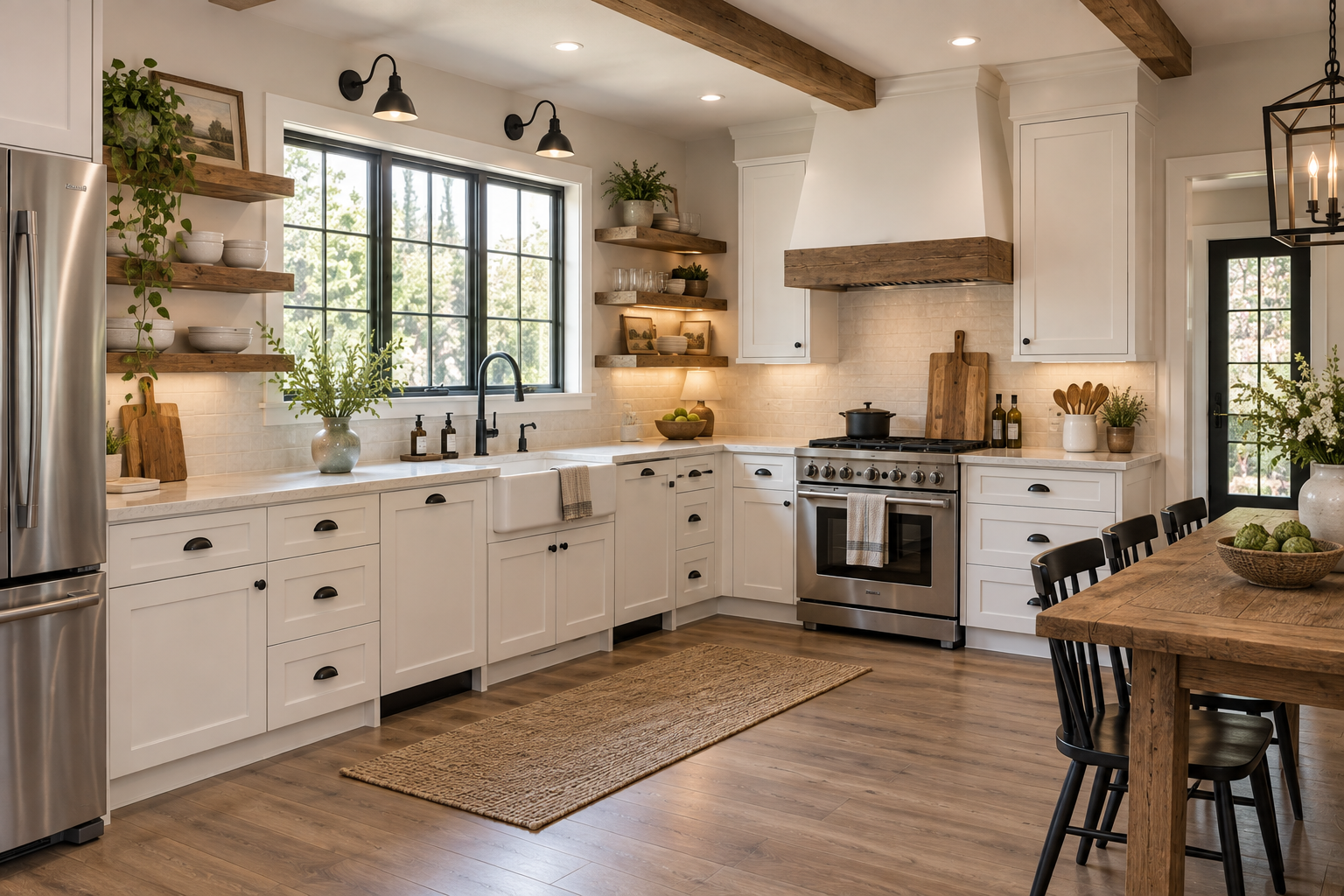A warm farmhouse kitchen renovated by Construction Alliance